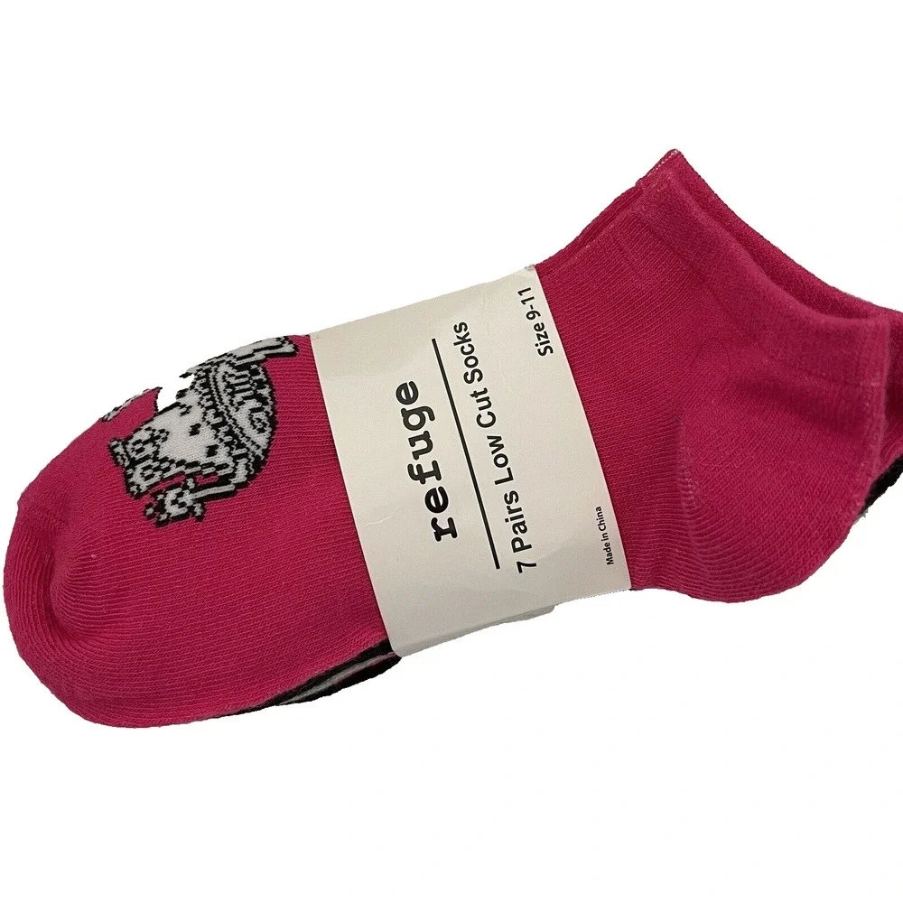 Refuge Low Cut Socks 7 Pair Pack - Size 9-11 Fits Most NWT Elephant